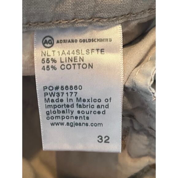 AG Adriano Goldschmied pants Caden Linen Wide Leg tailored trouser size 32 - Picture 4 of 6